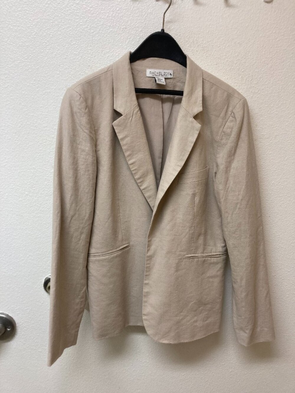 RACHEL ZOE Preppy Cream Linen Blend Professional Blazer XL